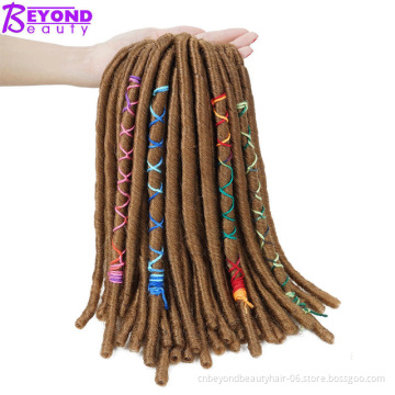 Soft Dreadlocks Crochet Braids Synthetic Braiding Hair Extensions Brown Streak SoftFaux Locs